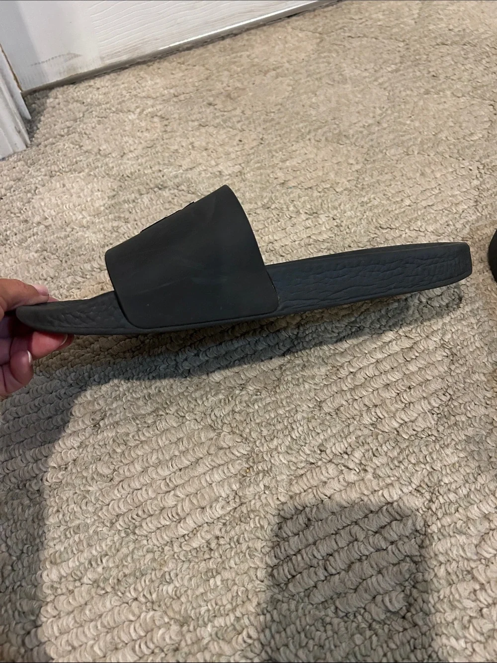 Polo by Ralph Lauren Black Slide with White Pony Logo